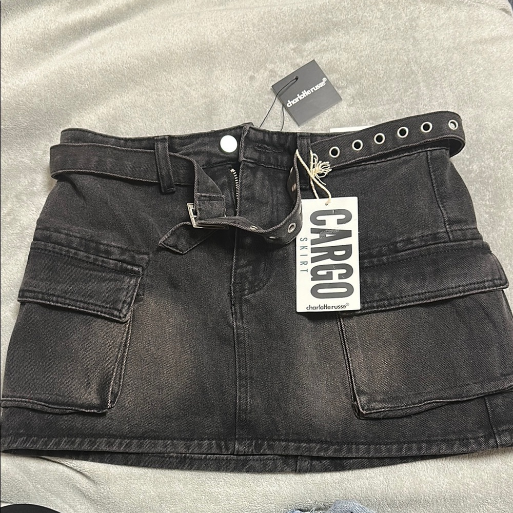 Black Cargo Skirt